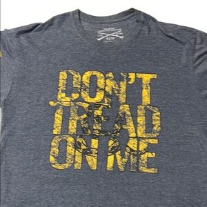 Gray Graphic grunt Style T-Shirt with Yellow Print